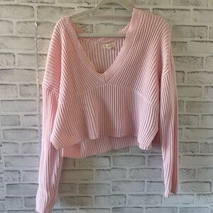 Pacsun L.A. Hearts light pink v neck sweater